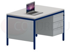 Bureau demi-ministre 120 cm métal 3 tiroirs 2