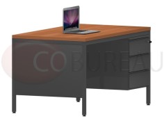 Bureau demi-ministre 140 cm métal 3 tiroirs 2