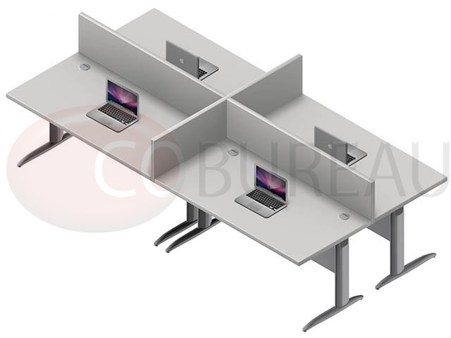 Ensemble 4 postes droit 160 Cm Pro métal 