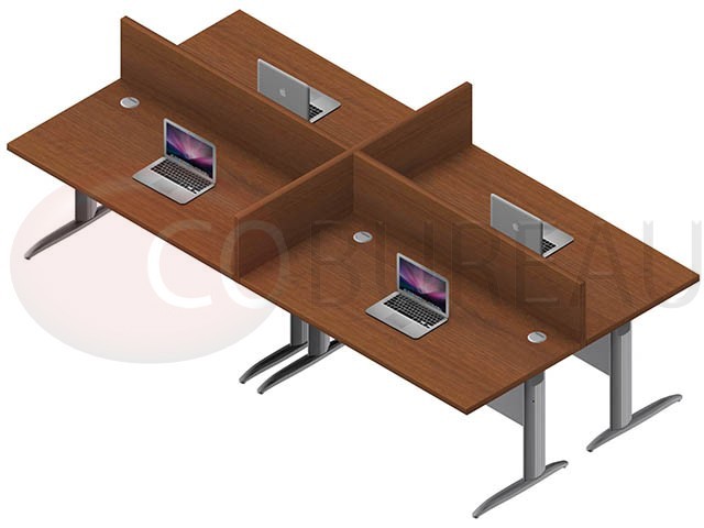 Ensemble 4 postes droit 160 Cm Pro métal 