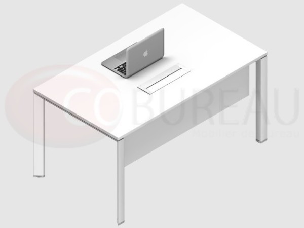 Bureau droit Arko 120 cm blanc - pieds arche