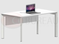 Ensemble bureau 140 cm Pro métal avec angle de liaison 90° - retour droit  80 cm