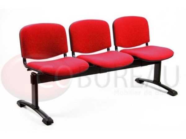 Banquette 3 places Smart Tissu rouge