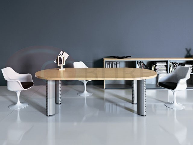 Table ovale tower pieds tube métal aluminium 