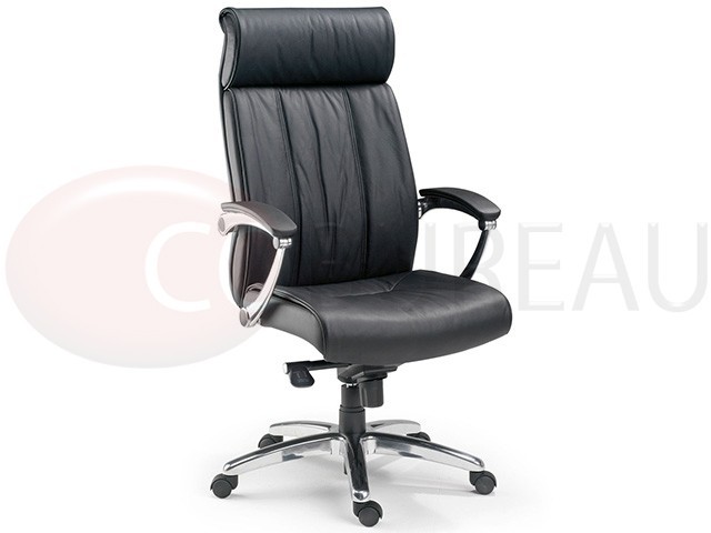 Fauteuil direction Boss - cuir véritable - dossier haut