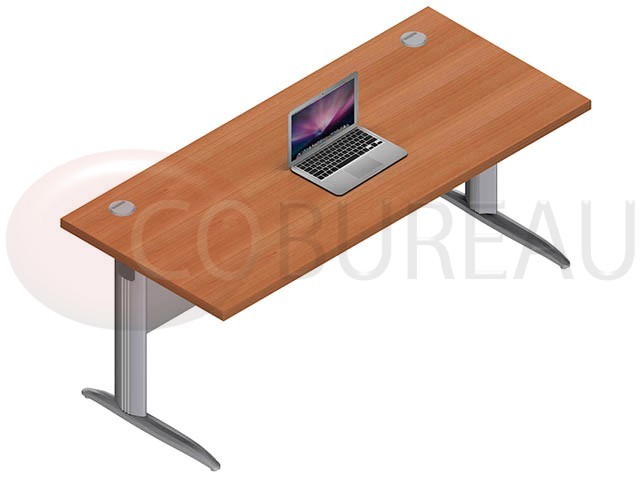 Bureau Droit Pro métal 180 Cm Pieds en forme I