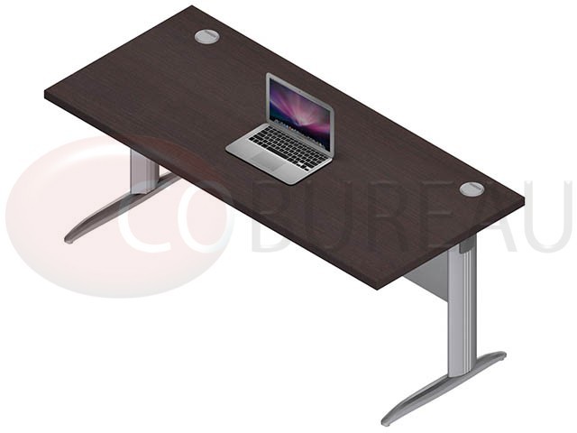 Bureau Droit Pro métal 180 Cm Pieds en forme I