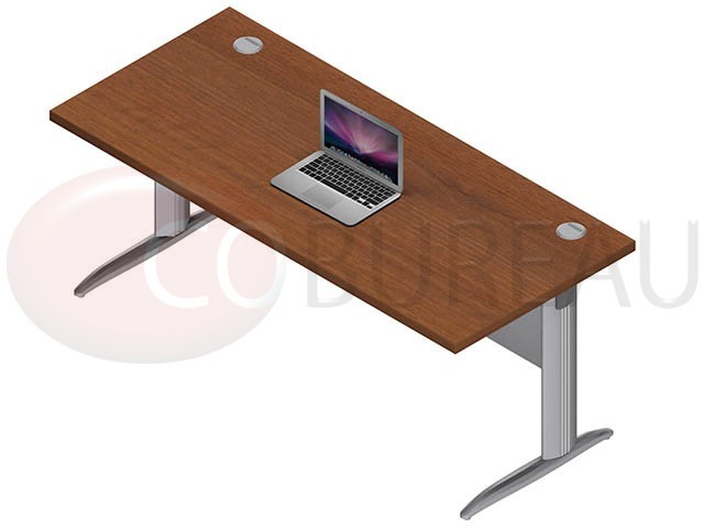 Bureau Droit Pro métal 180 Cm Pieds en forme I