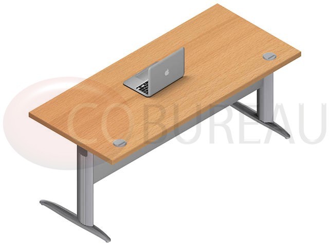 Bureau Droit Pro métal 180 Cm Pieds en forme I