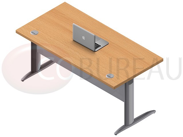 Bureau Droit Pro métal 160 Cm Pieds en L