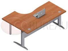 Bureau plateau compact 180 Cm Pro métal pieds en L  2